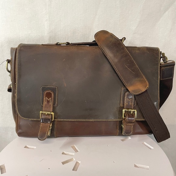 Kattee Genuine Leather Messenger Bag Laptop Briefcase Travel 15.6 in Laptop - Picture 1 of 10